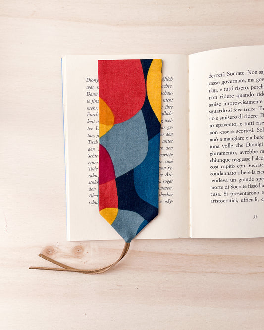 Segnalibro in stoffa con cerchi colorati retro