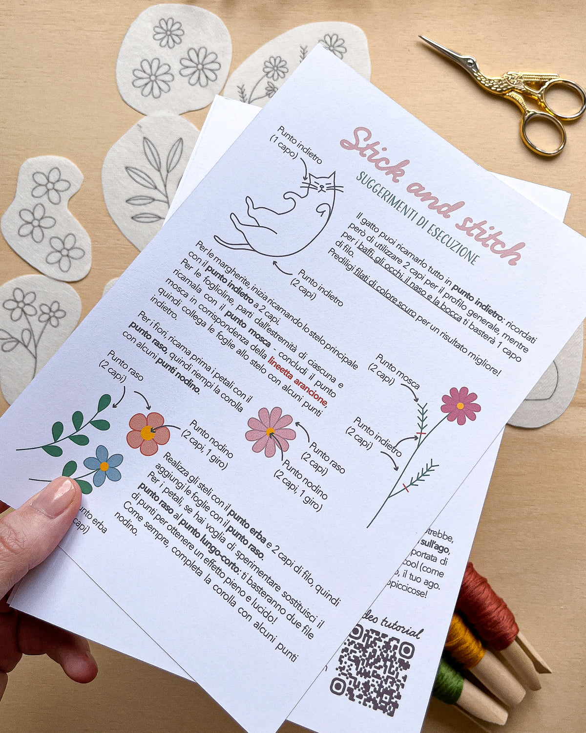 Pacchetto di stick and stitch - Fiori e foglie