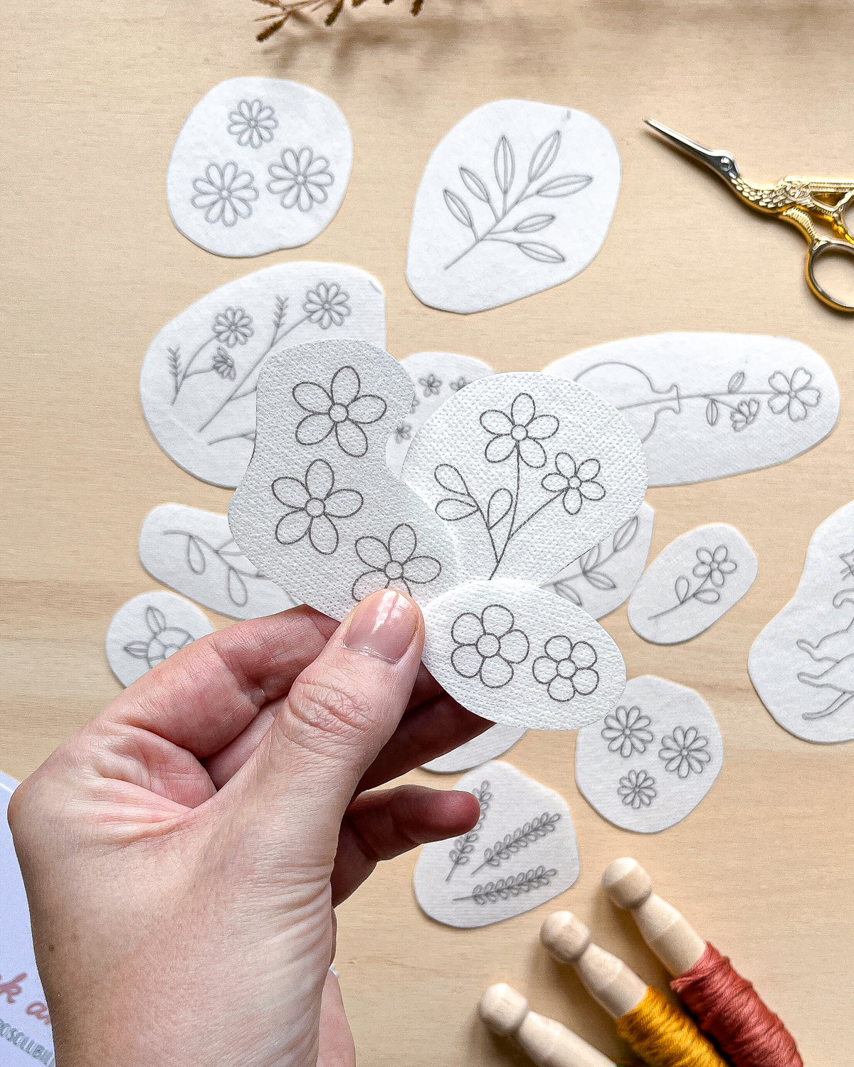 Pacchetto di stick and stitch - Fiori e foglie