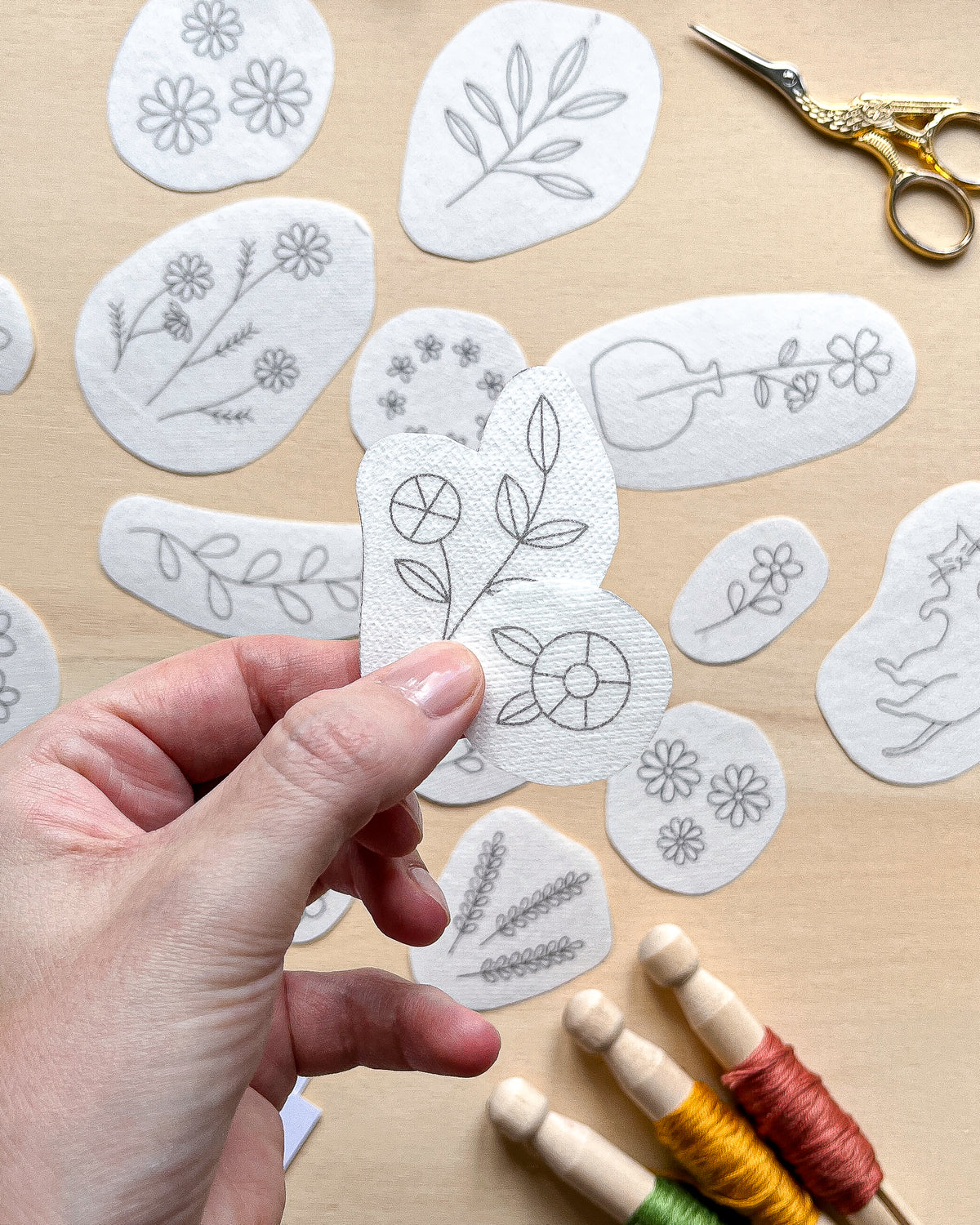 Pacchetto di stick and stitch - Fiori e foglie