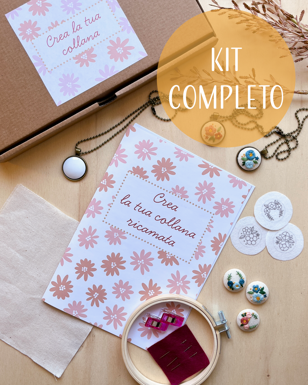 Crea la tua collana ricamata - kit completo