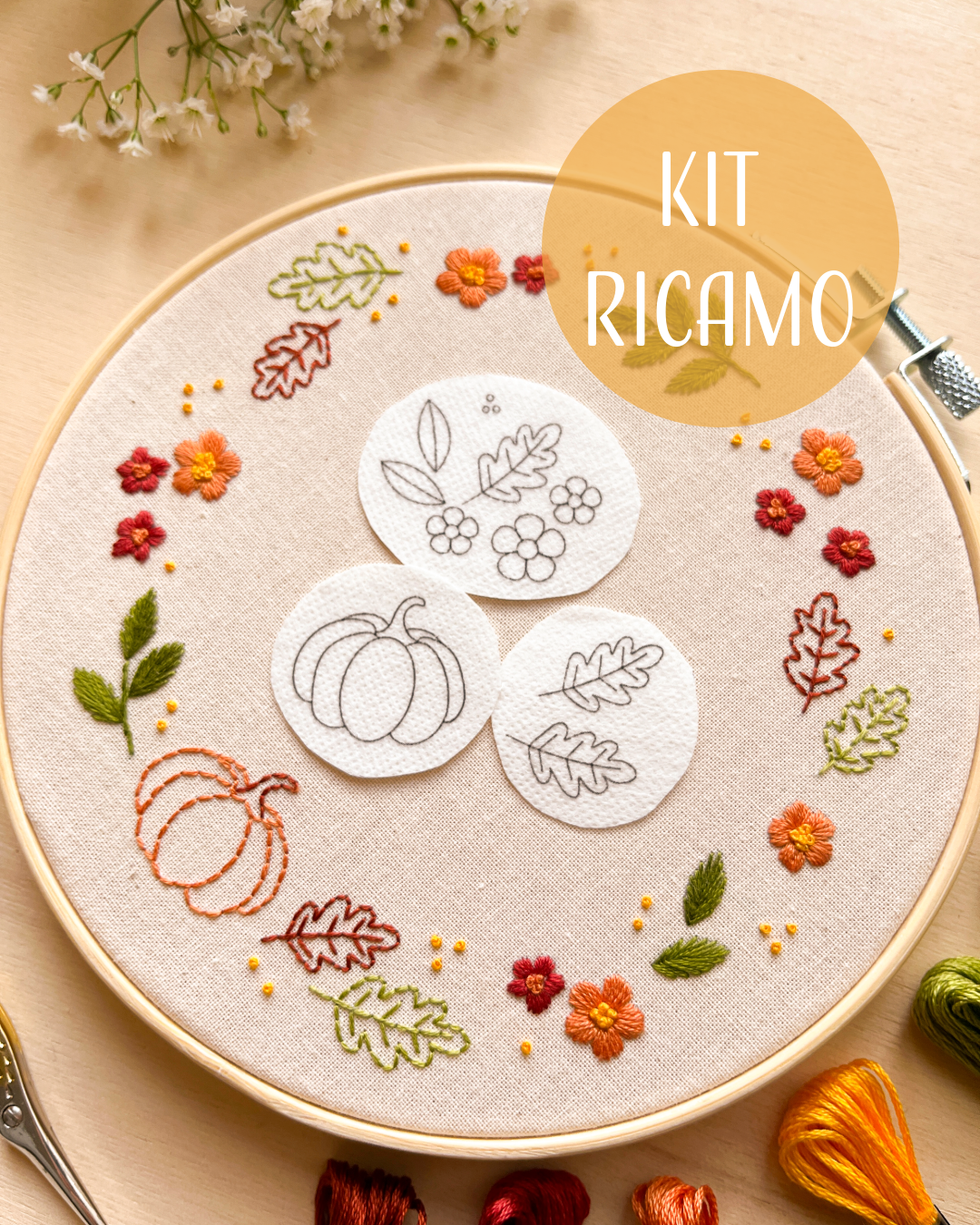 Kit da ricamo con motivi autunnali