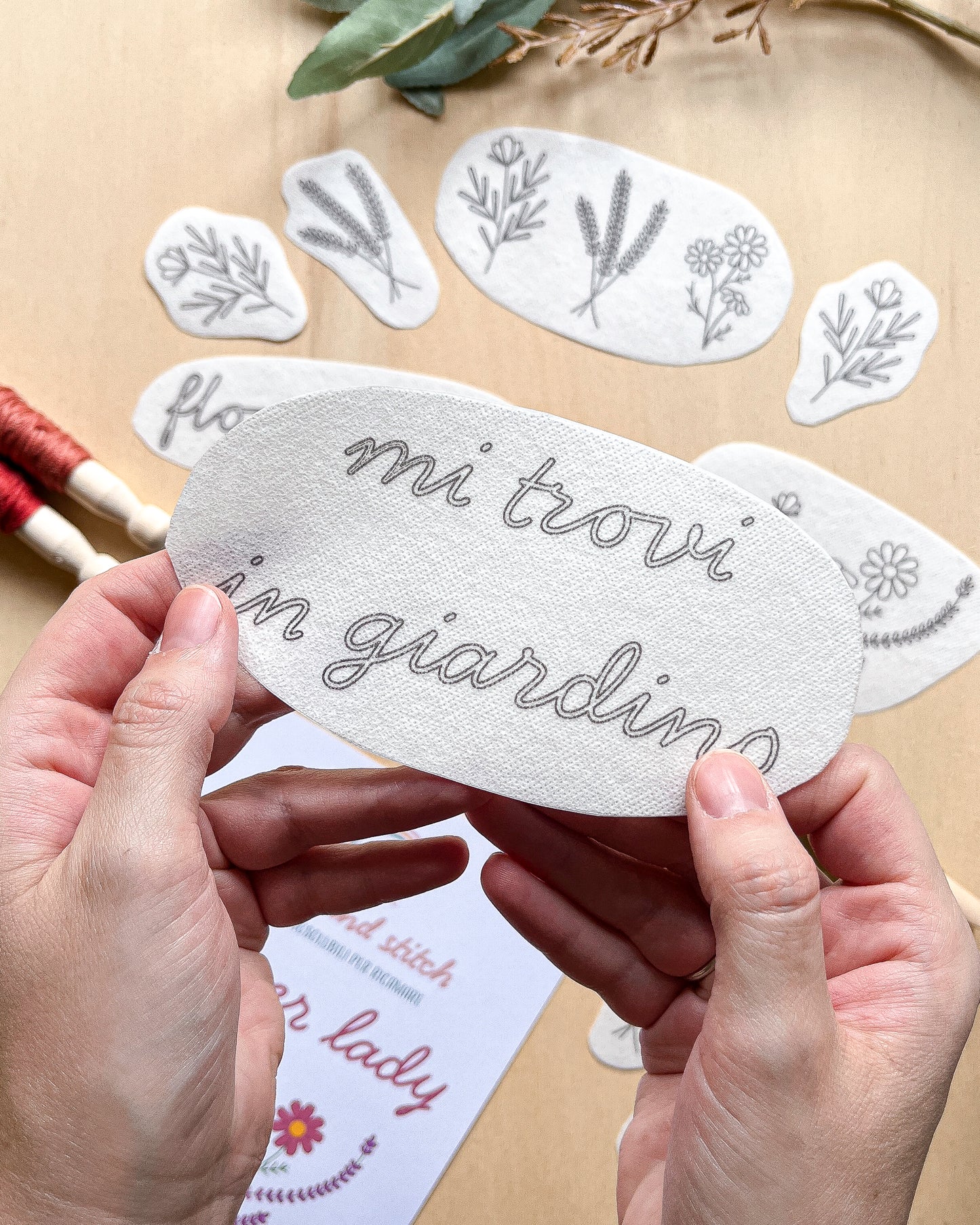 Pacchetto di stick and stitch - Fiori e frasi