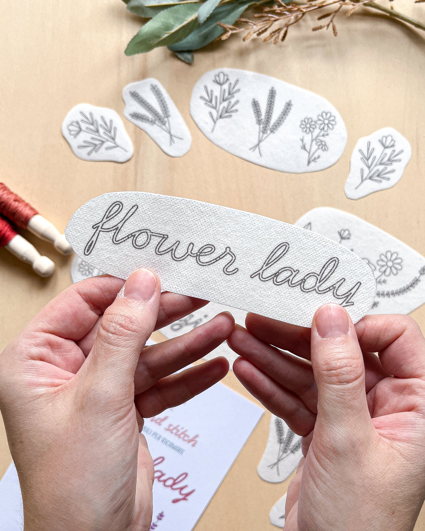 Pacchetto di stick and stitch - Fiori e frasi