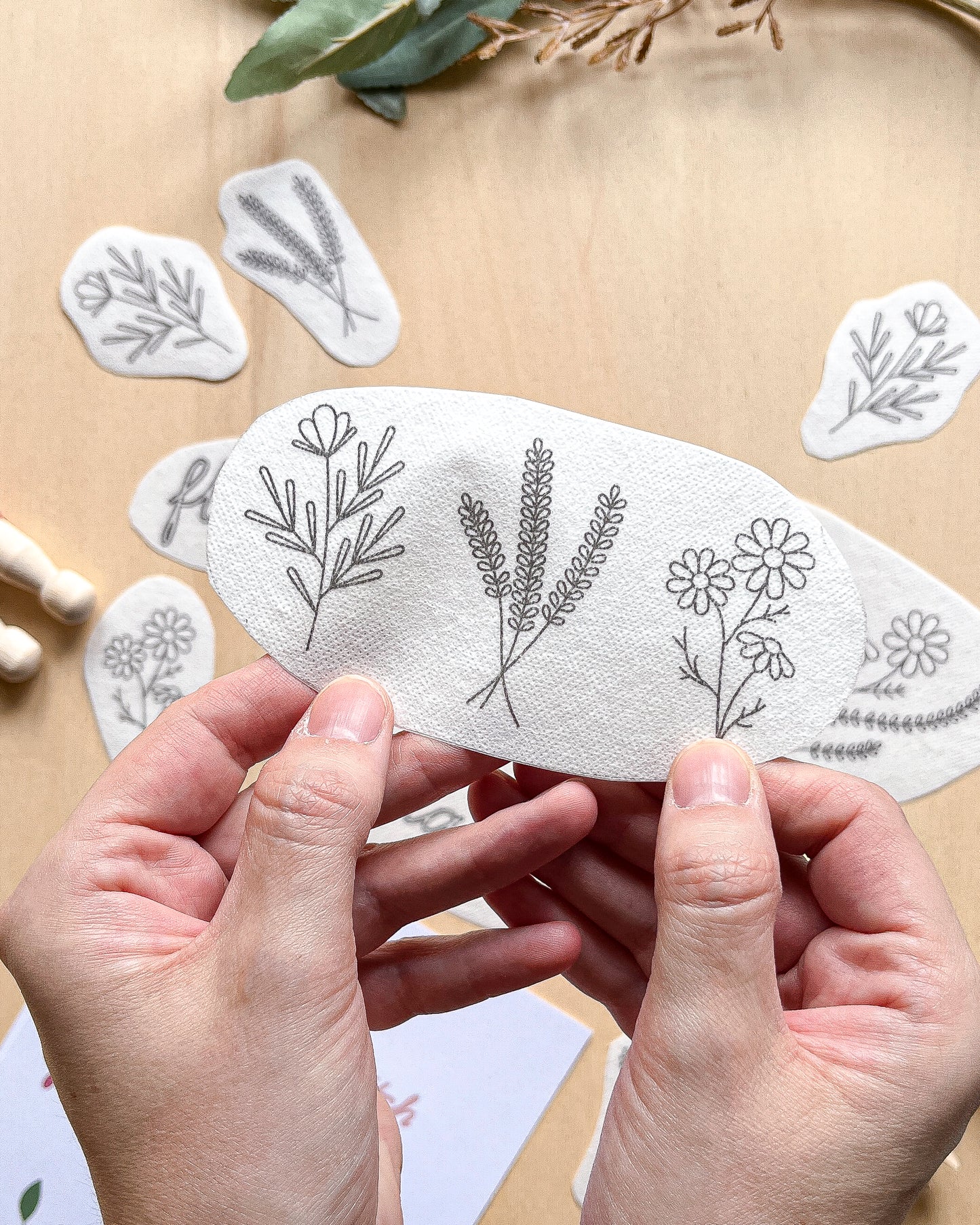 Pacchetto di stick and stitch - Fiori e frasi