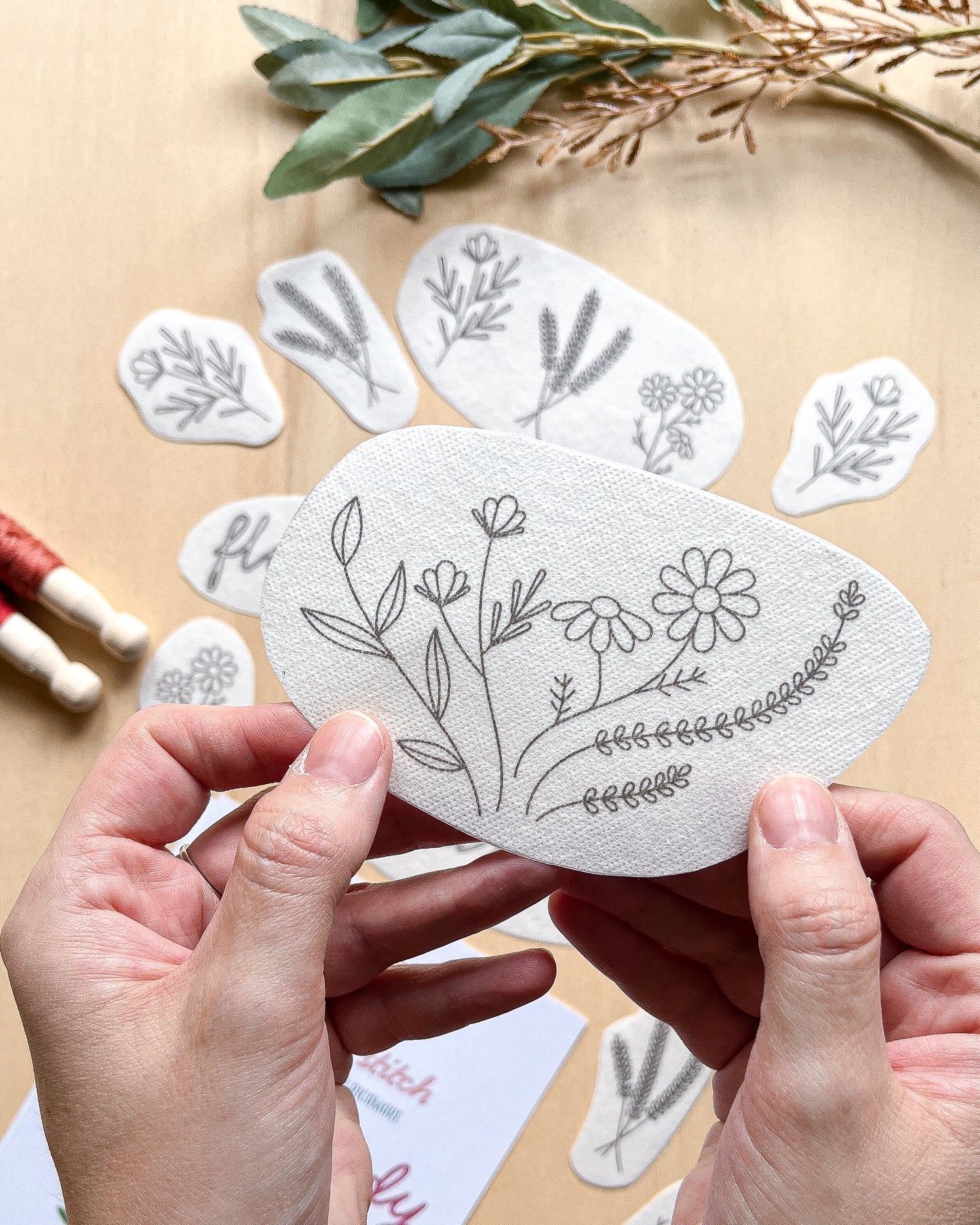 Pacchetto di stick and stitch - Fiori e frasi