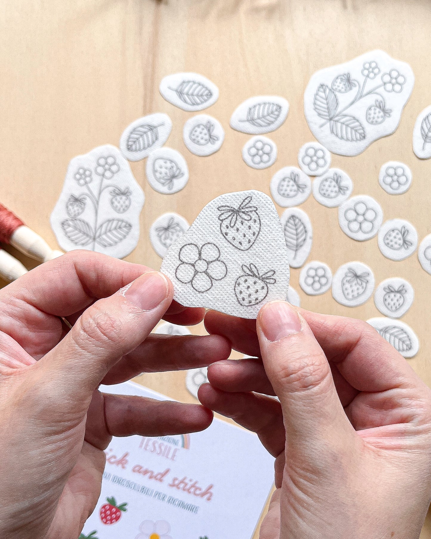 Pacchetto di stick and stitch - Fragole e fiori
