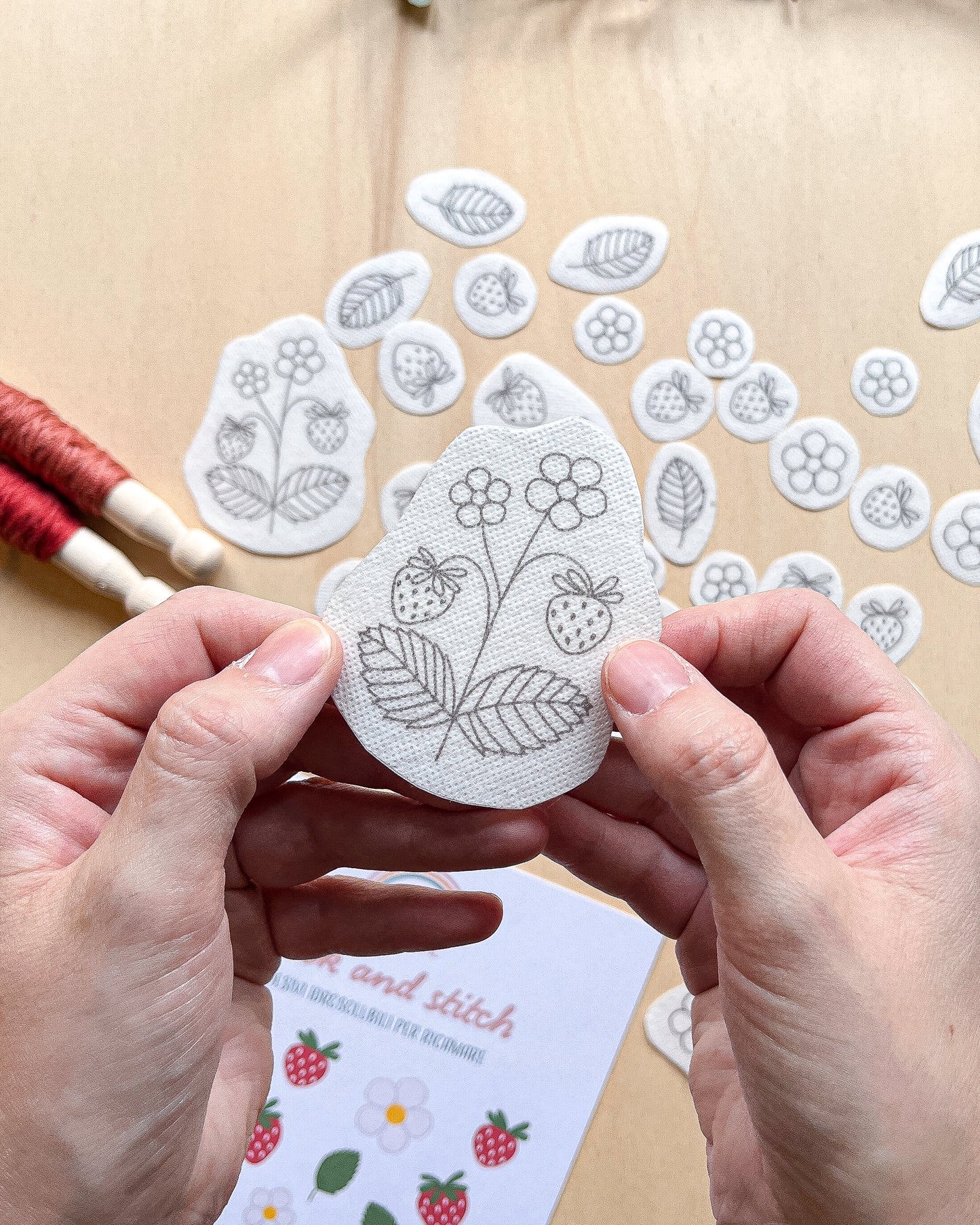 Pacchetto di stick and stitch - Fragole e fiori