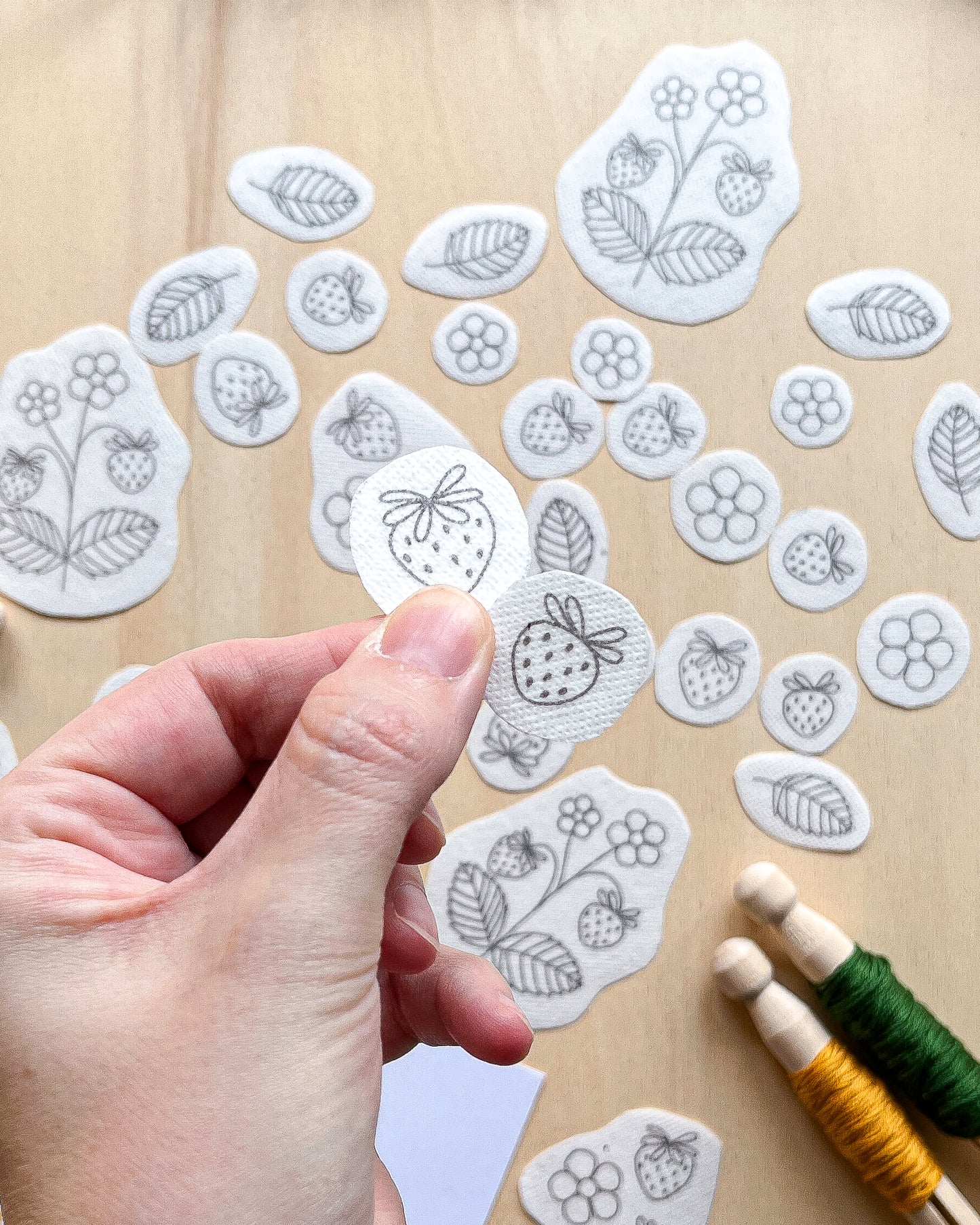 Pacchetto di stick and stitch - Fragole e fiori