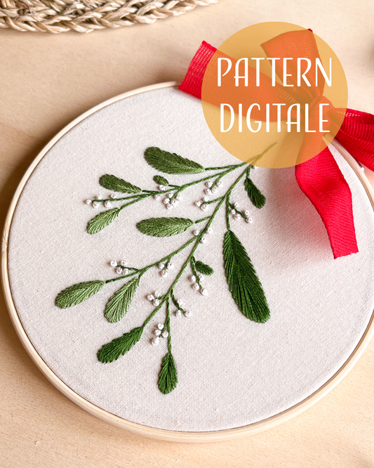 Vischio di Natale - pattern di ricamo a mano con istruzioni e video tutorial