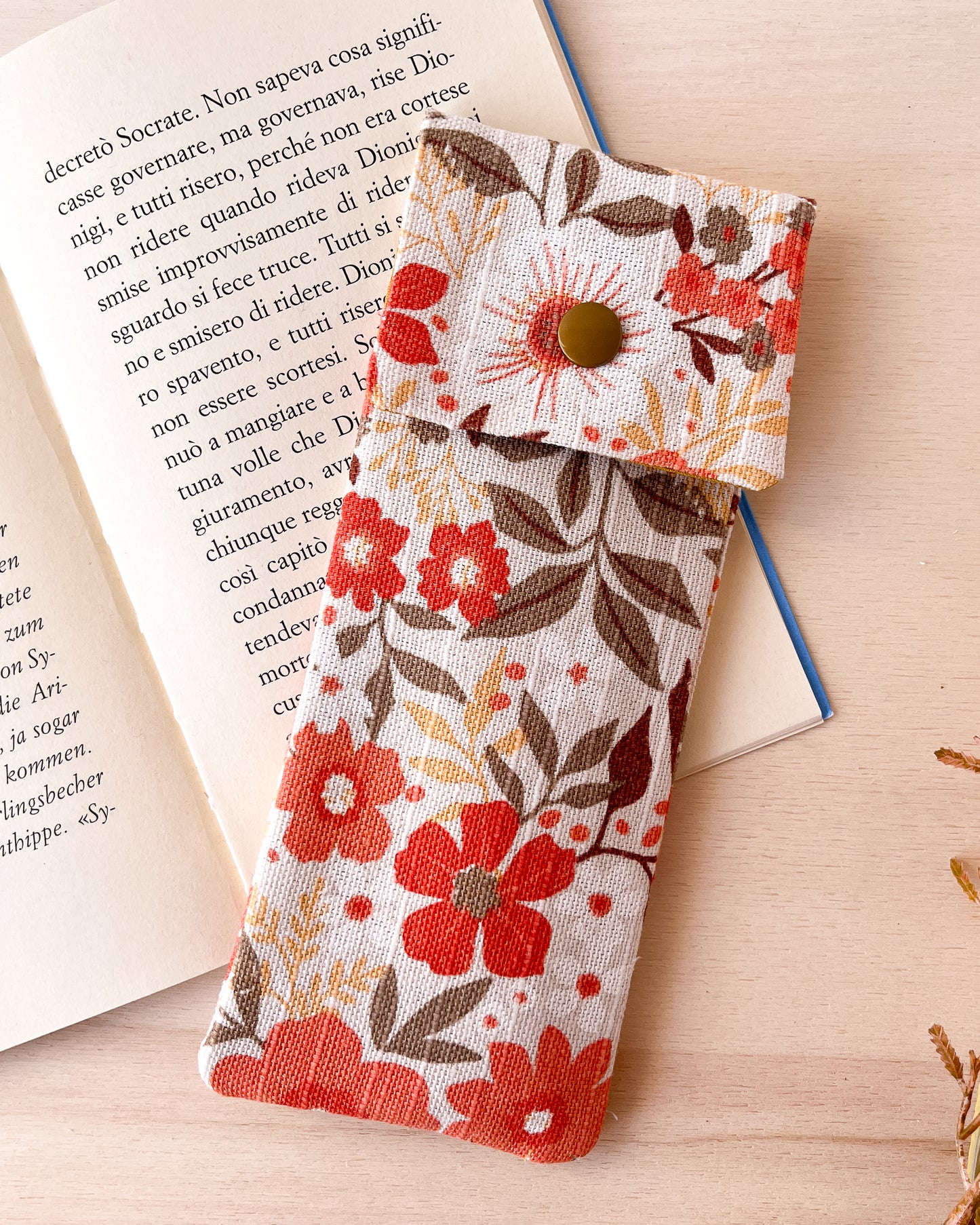 Orange flowers pencil case
