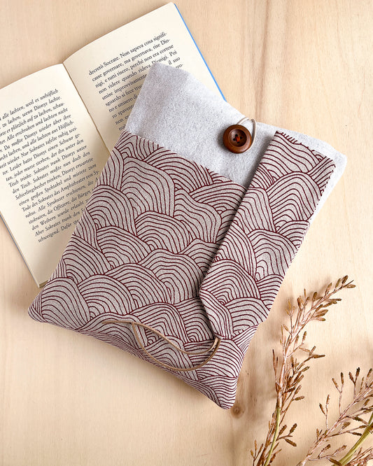 Custodia per libri imbottita con tasca a motivo onde rosse