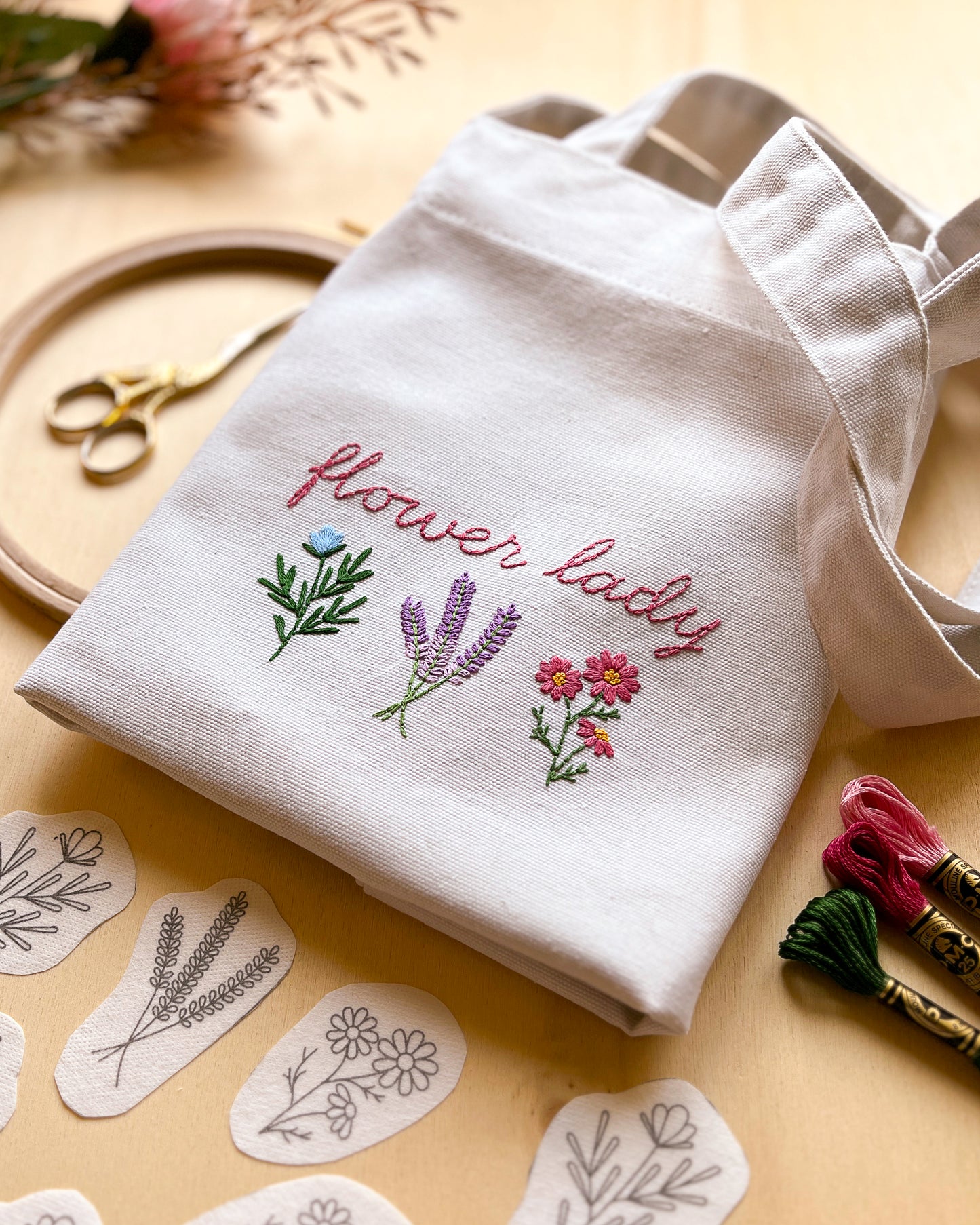Pacchetto di stick and stitch - Fiori e frasi