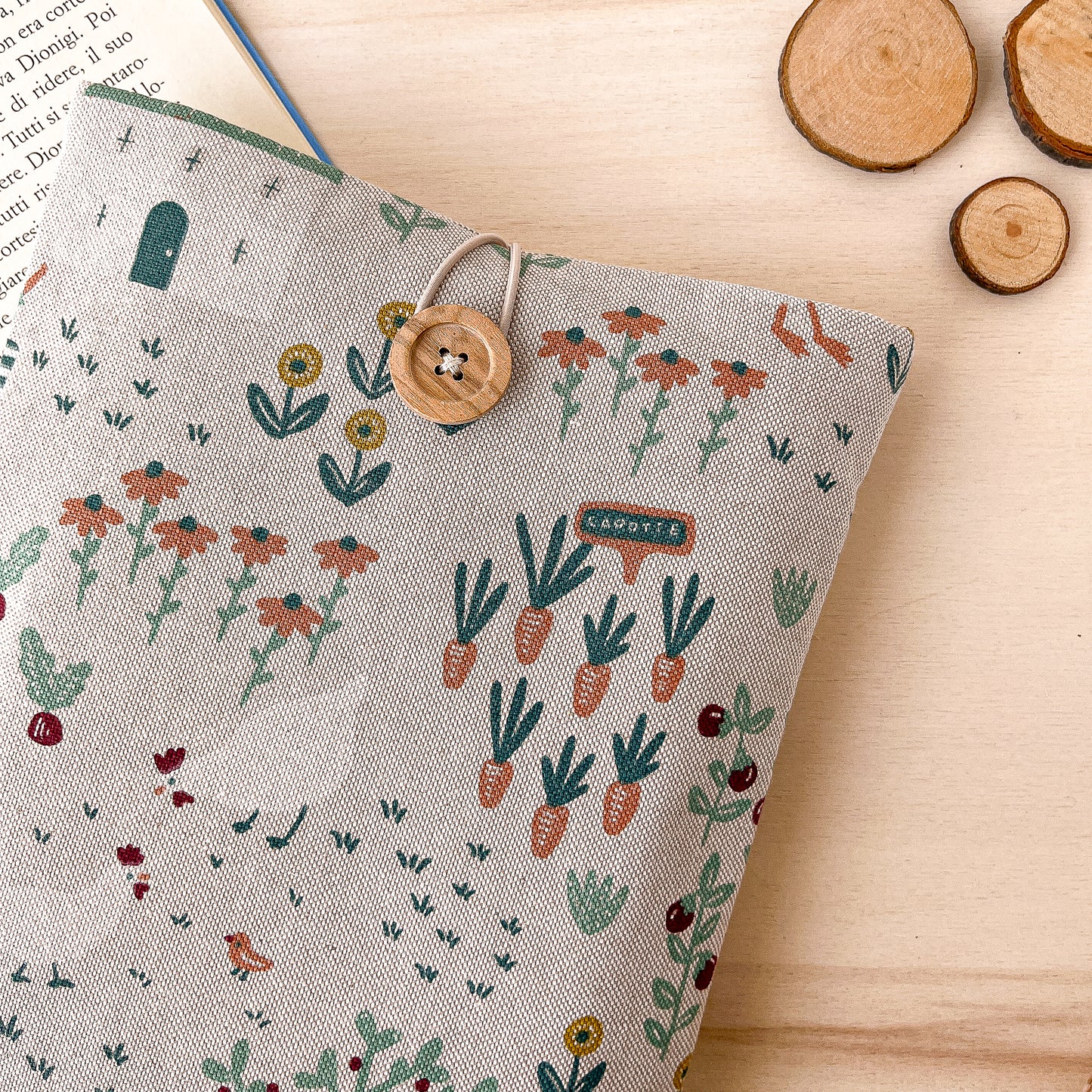Padded cottagecore book sleeve