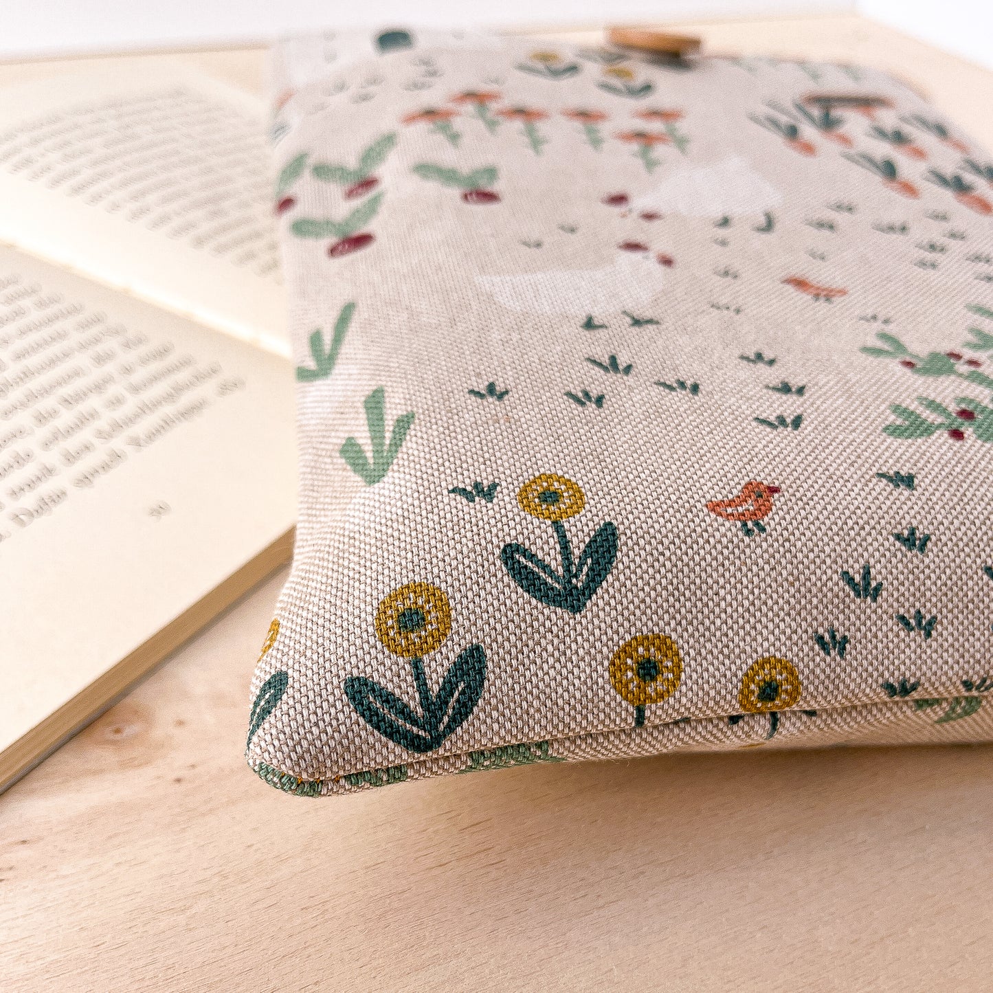 Padded cottagecore book sleeve