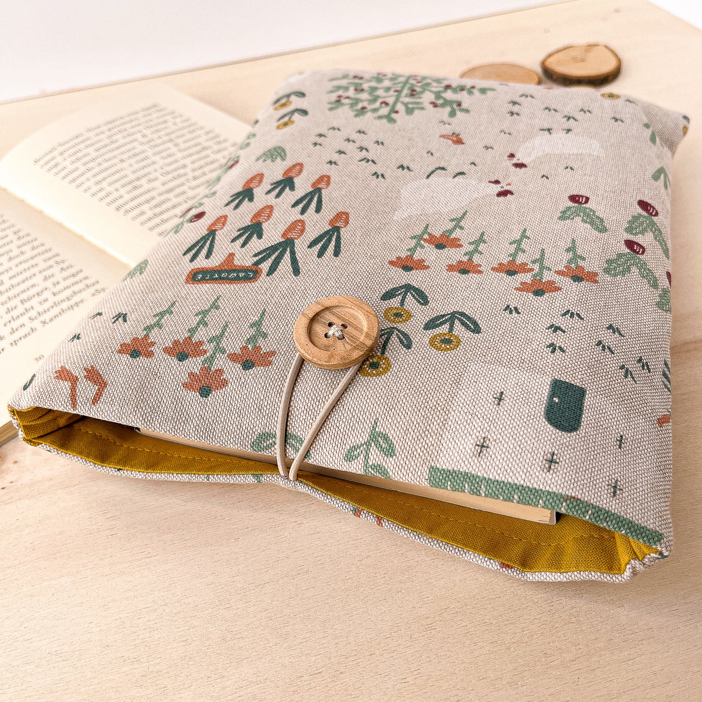 Padded cottagecore book sleeve