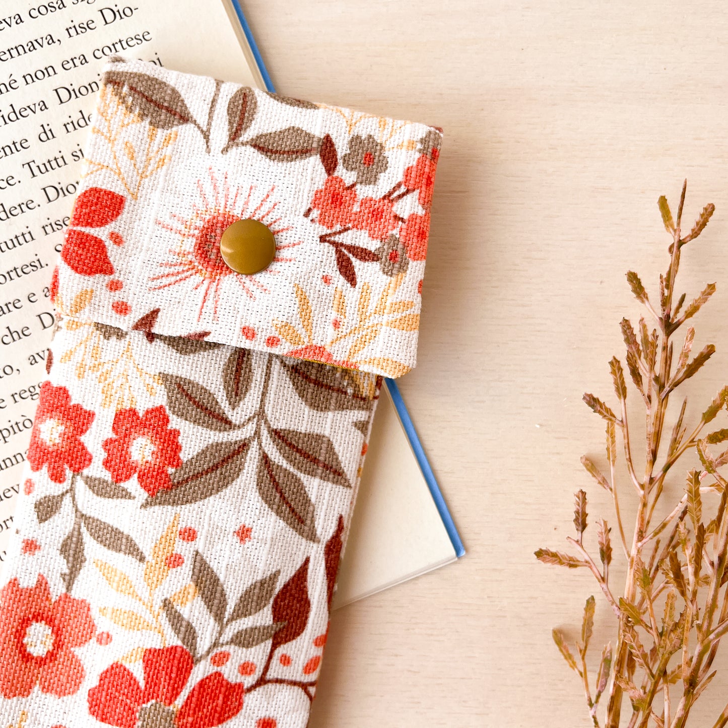 Orange flowers pencil case