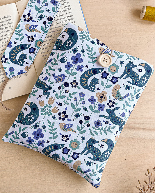 Custodia per libri in cotone con animali del bosco