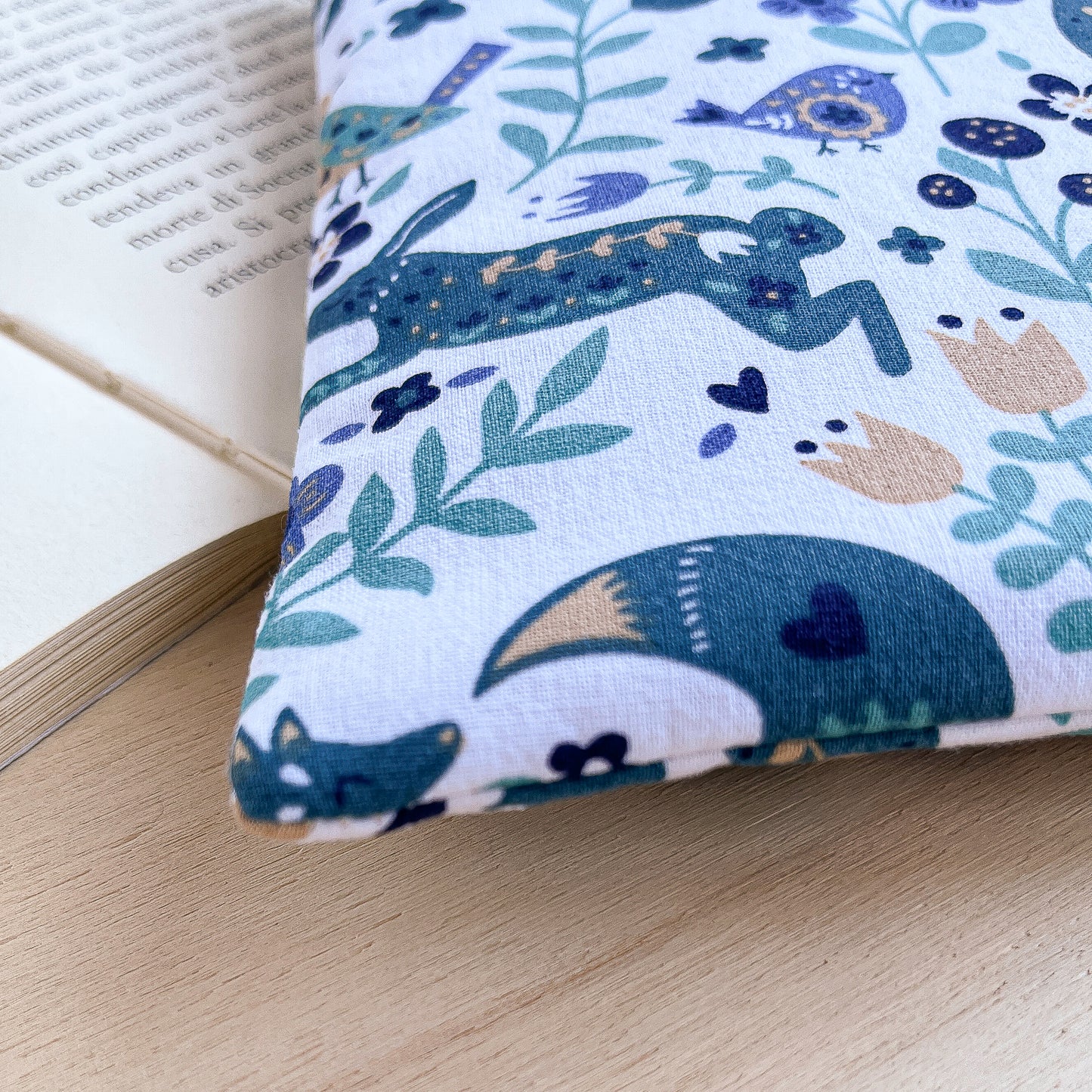 Custodia per e-reader in cotone con animali del bosco