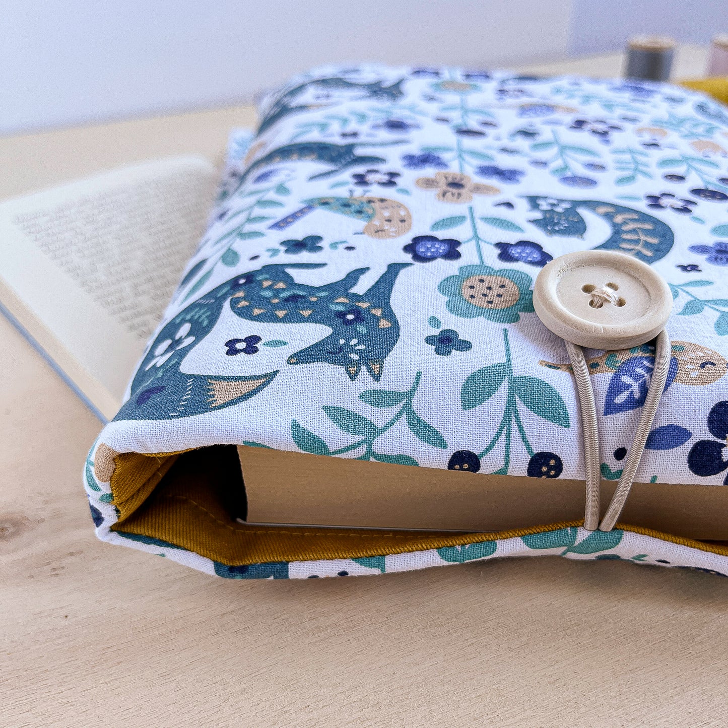Custodia per libri in cotone con animali del bosco