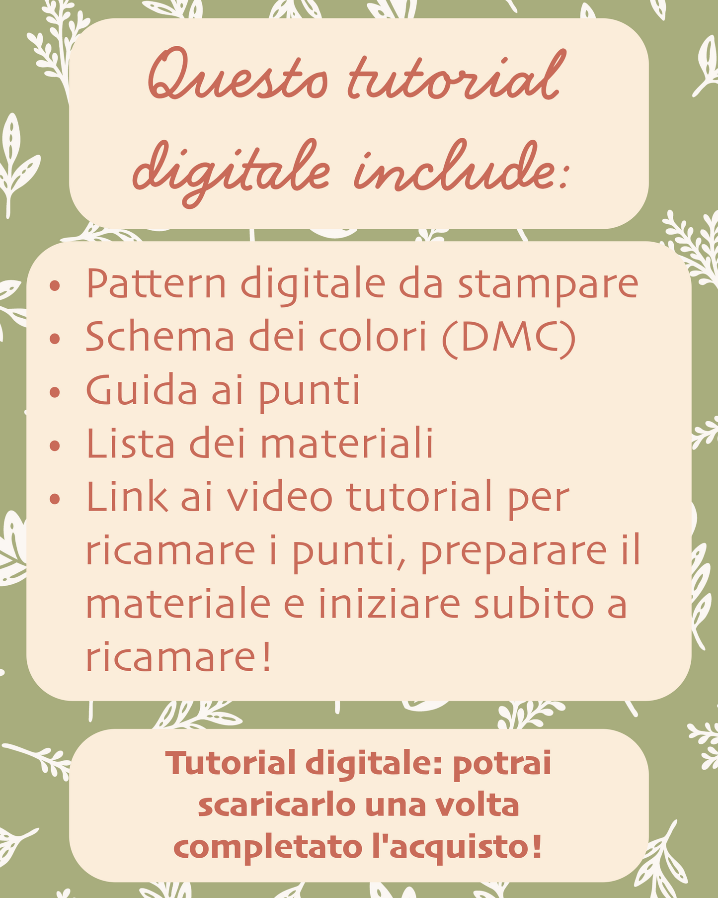 Hai dato l'acqua alle piante? - pattern di ricamo a mano con istruzioni e video tutorial