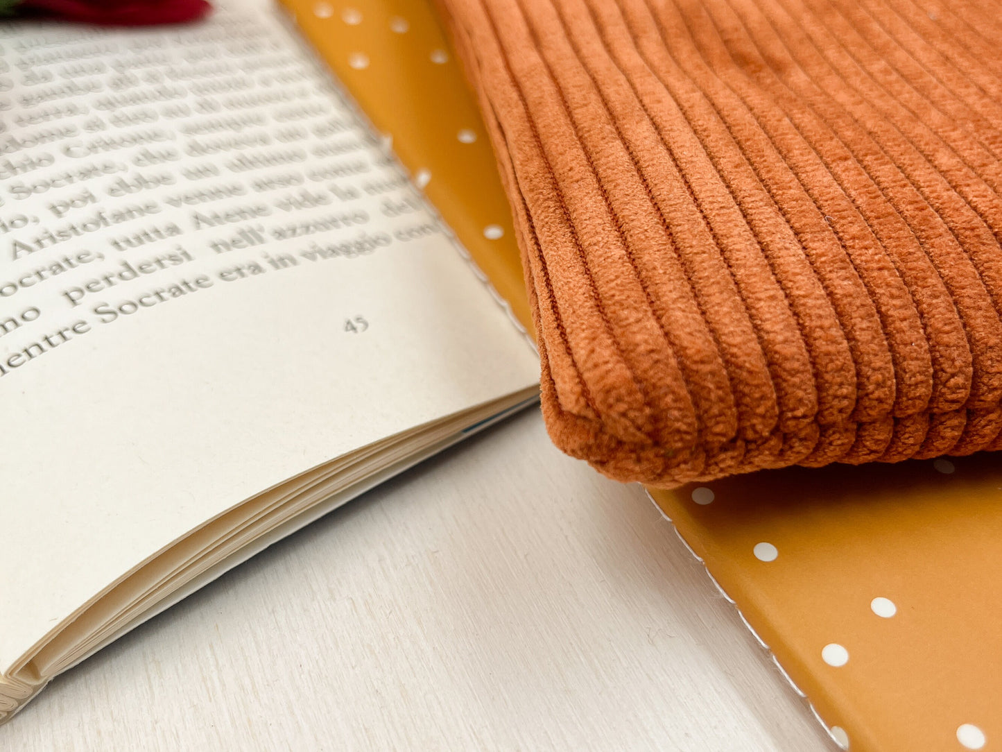 Corduroy padded e-reader sleeve with Liberty inner fabric