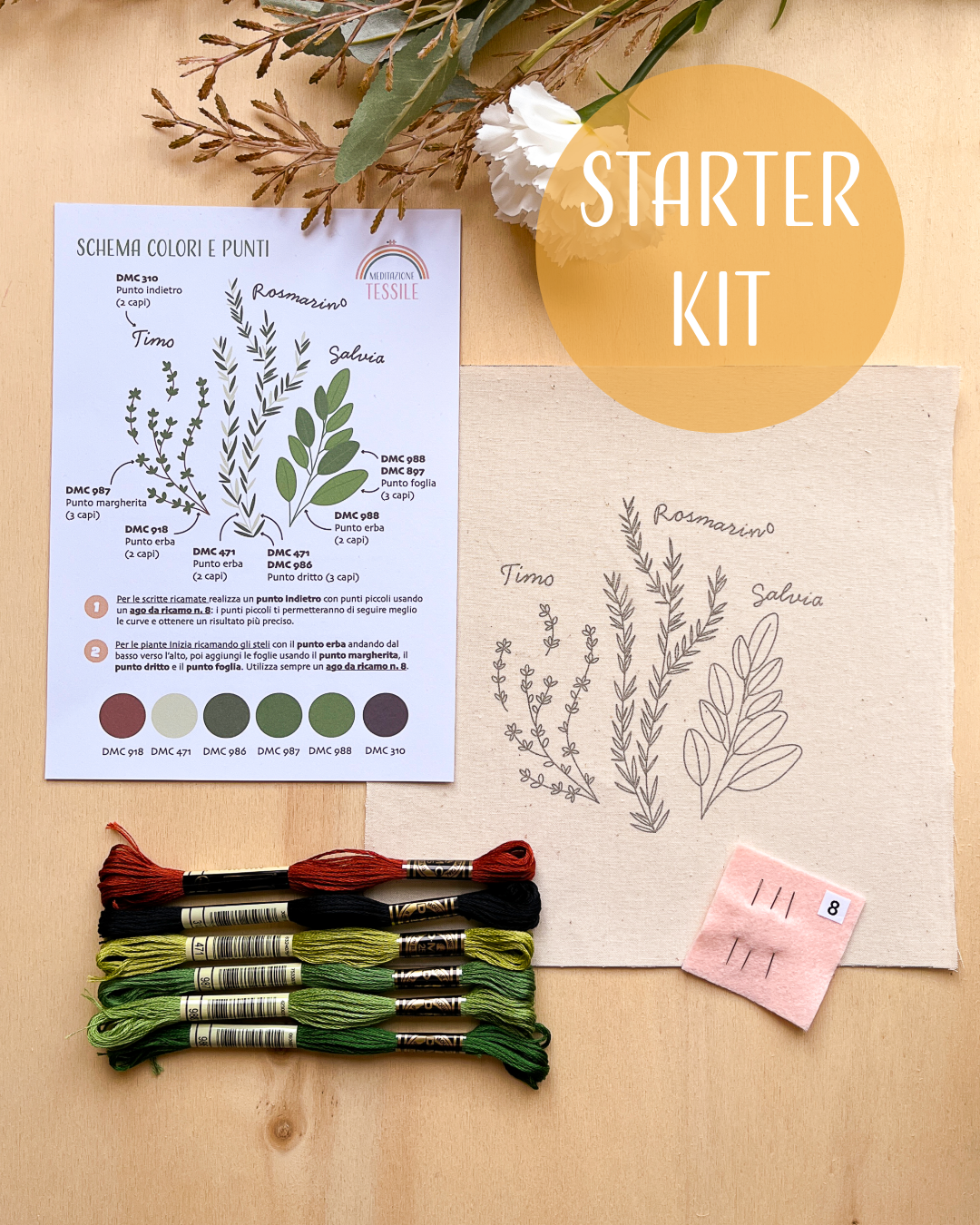 Kit da ricamo – Erbe officinali