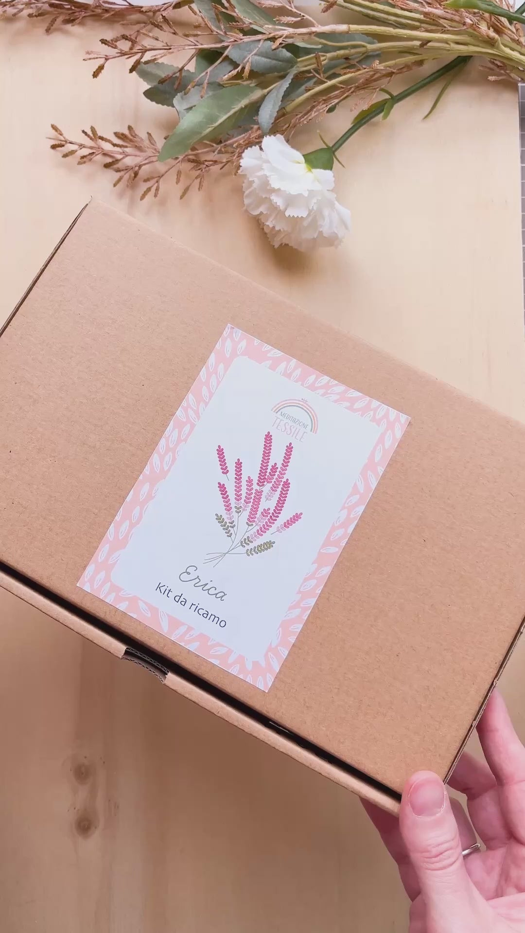 kit da ricamo erica con tessuto stampato