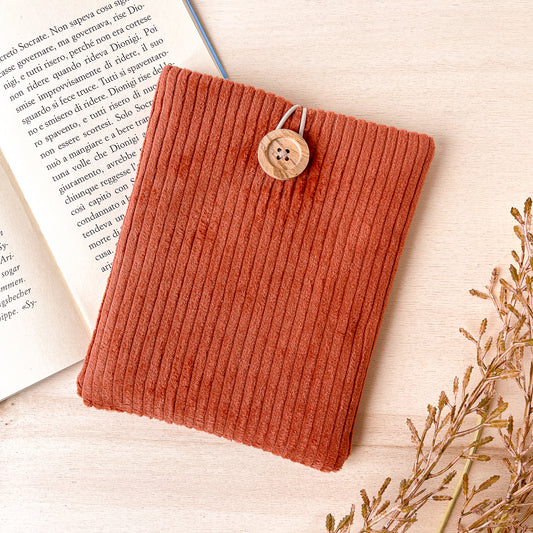 Custodia per e-reader in velluto terracotta
