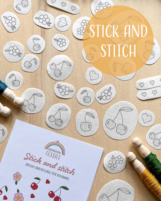 Pacchetto di stick and stitch - Ciliegie, fiori e cuori