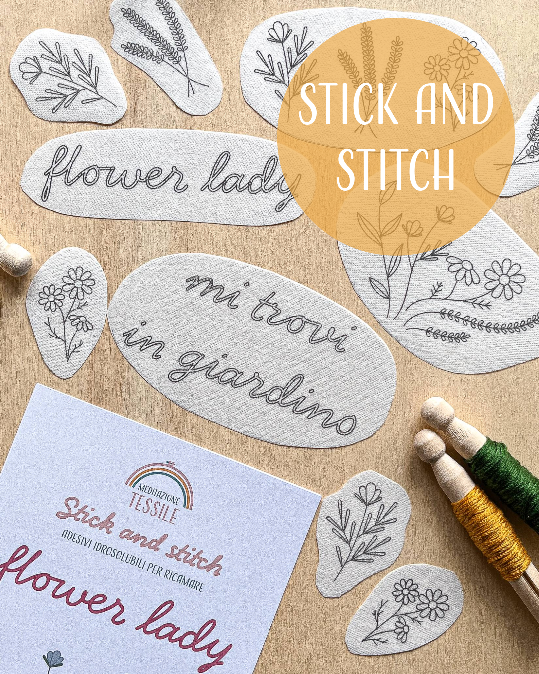 Pacchetto di stick and stitch - Fiori e frasi