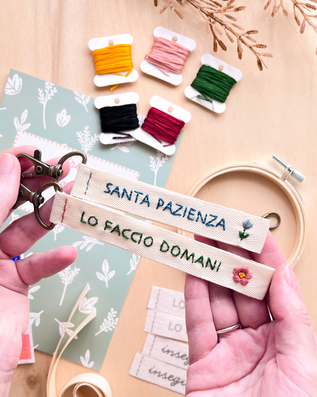 Kit portachiavi ricamati personalizzati - kit completo