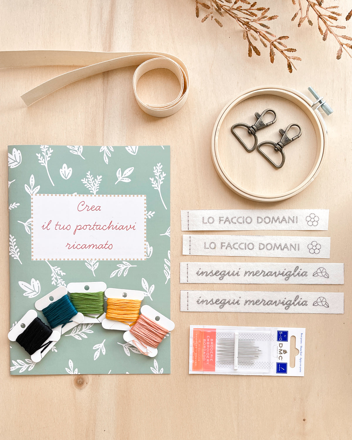 Kit portachiavi ricamati personalizzati - kit completo