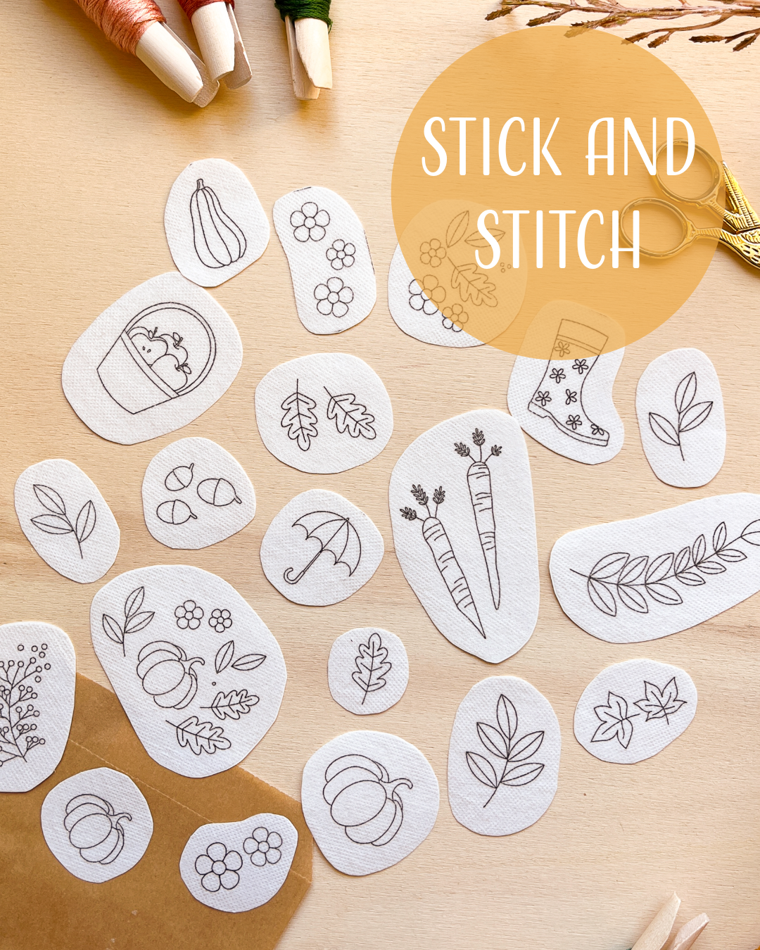 Pacchetto di stick and stitch - Ricami autunnali