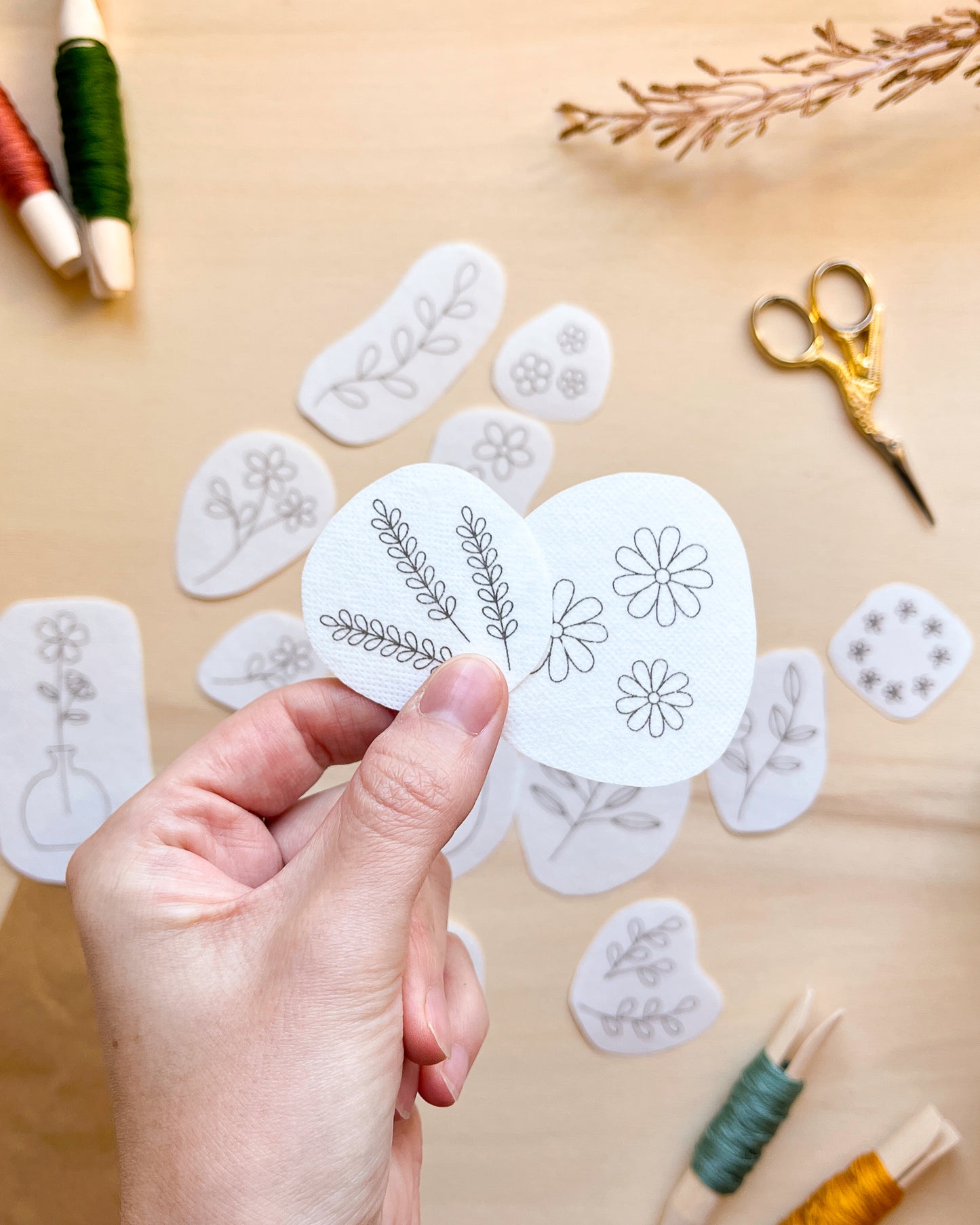 Pacchetto di stick and stitch - Fiori e foglie