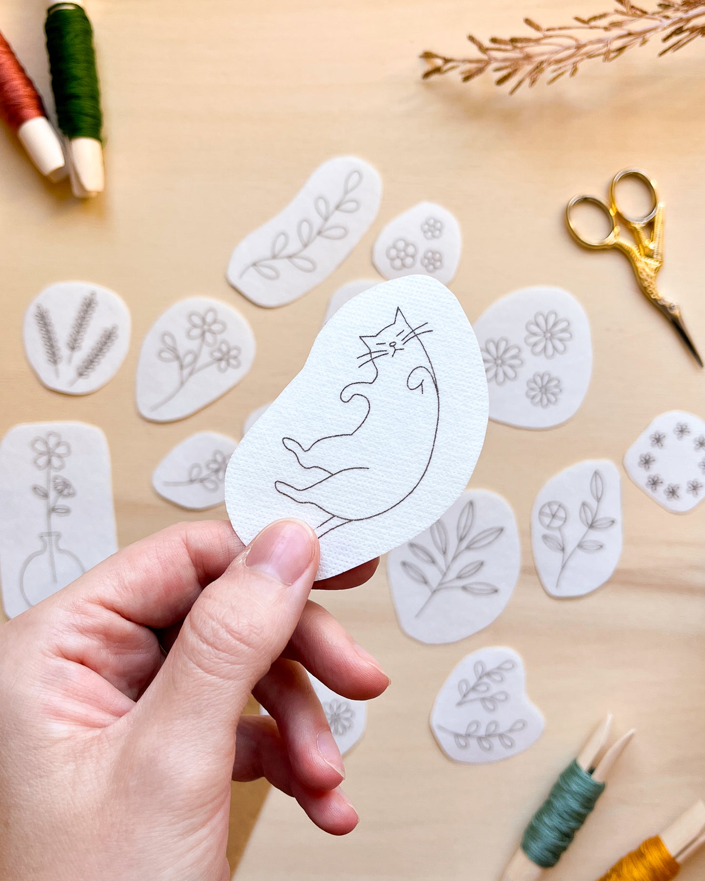 Pacchetto di stick and stitch - Fiori e foglie