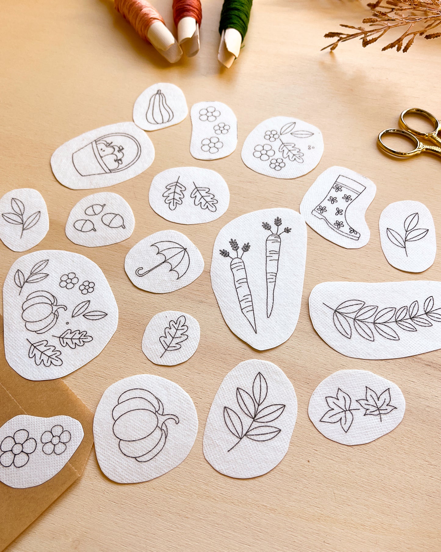 Pacchetto di stick and stitch - Ricami autunnali