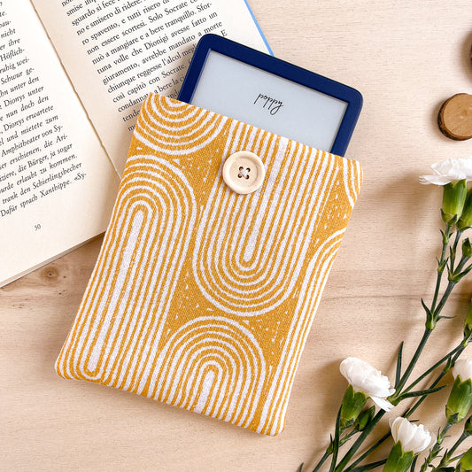 Yellow padded e-reader sleeve